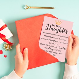 Daughter Gifts to My Daughter from Mom Dad Gifts Christmas Birthday Card for Daughter Adults Women Daughter Birthday Card from Parents Bonus Daughter in Law Gifts Inspirational Cards for Her Valentine
