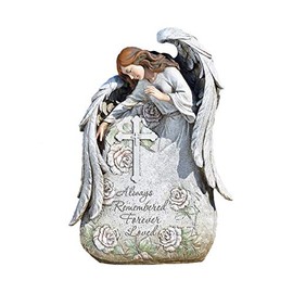 Joseph's Studio by Roman Inc., Memorial Angel Garden, Garden Collection, Religious Statue, Holy Family, Memorial, Angel, Patron Saint, Garden Décor (16x11x5)