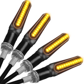 KEMIMOTO Motorcycle Turn Signals Light, 4PCS 4782LM Super Bright LED Motorcycle Indicator Light, 8MM 12V Universal Motorbike Front Rear LED Blinker Amber Daytime Running Lights - 4PCS