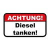 iSecur Hin038 Warning Sticker Diesel Tanken! I 67 x 37