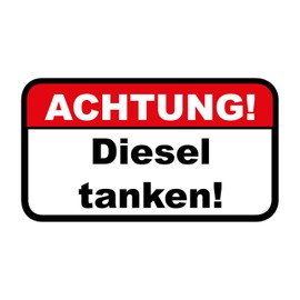 iSecur Hin038 Warning Sticker Diesel Tanken! I 67 x 37 mm I Car Sticker Warning Avoid Incorrect Refueling for Car Truck Motorcycle Moped Scooter I hin038