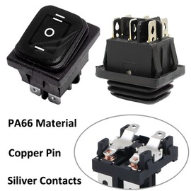 ETOPARS Set of 3 Toggle Switch Car Rocker Switch Black 16A/250V 20A/125V ON/OFF/ON Momentary Switch Pressure Switch Button Waterproof 6-Pin DPDT Boat