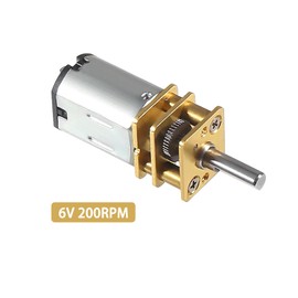 Alinan 2pcs 6V 200RPM N20 High Torque Speed Reduction Geared Motor with Metal Gearbox Motor for Smart Car DIY RC Toys