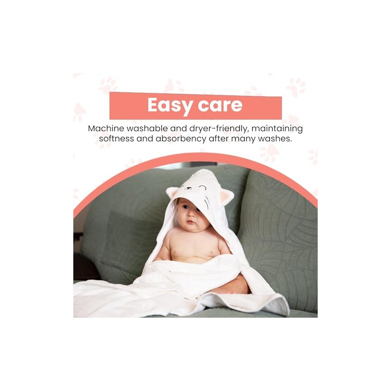 Premium Baby Towel for Bath with Hood, Extra Soft, Silky