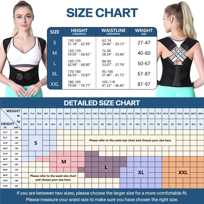 NormXinRui Adjustable Back Posture Belt, Posture Corrector for Women and