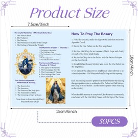 Motiskyy 50 Pcs How to Pray The Rosary Pamphlet Prayer Cards 6 x 4 Inches Rosary Pamphlet Paper Booklet Catholic for Beginners Sunday School Learning(Light Blue)