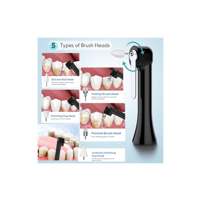 Pulidor de dientes, kit de blanqueamiento dental con 12 accesorios,
