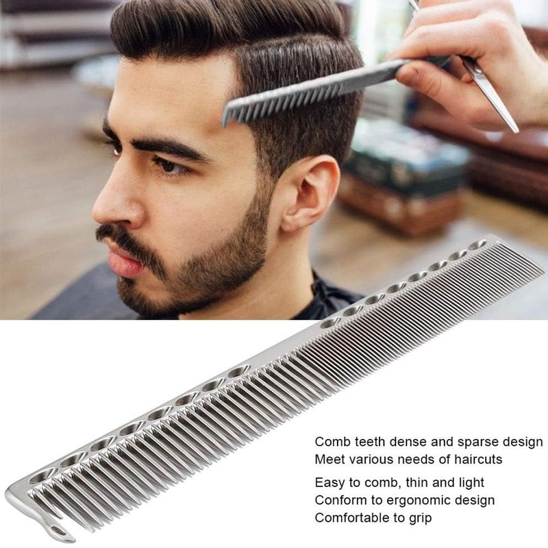 Tairantop Hairdressing Stainless Steel Metal Comb,Mustache Comb,Salon Hairdressing Comb Detangler