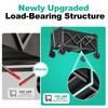 SUNNYFEEL Lightweight Folding Wagon Cart, 350LBS Portable Wagon Carts Foldable