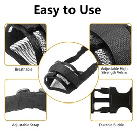 Dog Muzzle, Breathable Mesh Anti Biting Barking Chewing, Adjustable Bite & Bark Control for Small to Large Dogs, Allows Drinking (S)