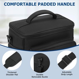 VRUCUZ Lunch Bag for Men, 10L Insulated Lunch Box for Adult, Reusble Lunch Bags for Work, 14-Can Thermal Cooler Bag with Adjustable Shoulder Strap Boîte à Lunch Homme, Sac à Lunch, Black