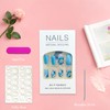 Flower Press on Nail Blue Floral False Nail Medium Square