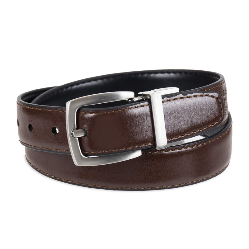 Dockers Boys' Big Reversible Dress and Casual Belts, Brown/Black, Medium
