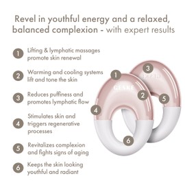 GESKE SmartAppGuided™ Cool & Warm Eye Massager | 7 in 1 | Multifunctional Massager | Eyes & Face | Battery-free Cooling & Warming | Firms, Relaxes & De-Puffs Skin | Ring-shaped Design for Easy Grip