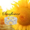 DAOCHONG Sterling Silver You are My Sunshine Sunflower CZ Ring