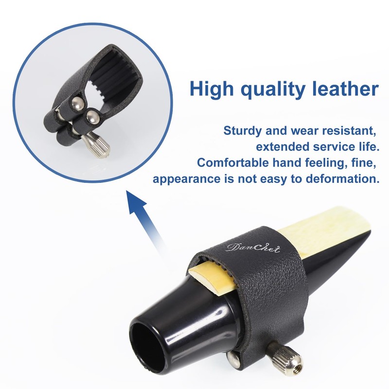 Soprano Saxophone Ligature Fastener, Leather Ligature for Soprano Saxophone Sax