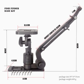 Fish Finder Base Kit, Fish Finder Mount Base Plate, Force Transducer Mounting Arm for Fishfinder