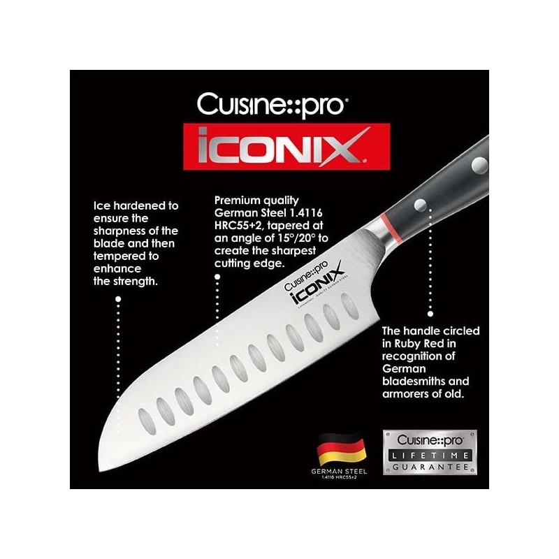CUISINE::PRO® iconiX™ Try Me Santoku Knife 12.5cm/5" White