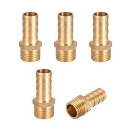 sourcing map Hose Connection Plug Adapter 10 mm Barb x 1/4 Inch G Female Pipe Pack of 5