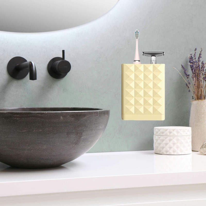 Toothbrush Holders Wall Mounted,Diamond Facet Tooth Brush Holder for Bathroom,2