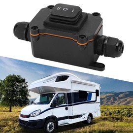 Leapiture 3 Position Toggle Switch, ON/OFF/ON, 12V 16A, IP68 Waterproof, Universal for Car, Boat, Ship, RV, Black