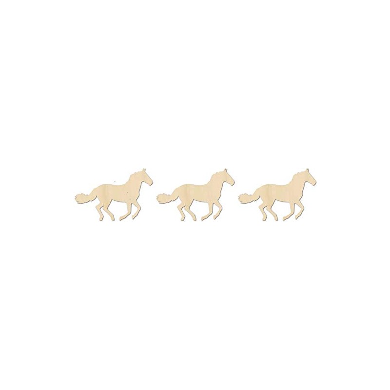 6" Running Horses - 3 Pack- Wood Cutout Shape 6