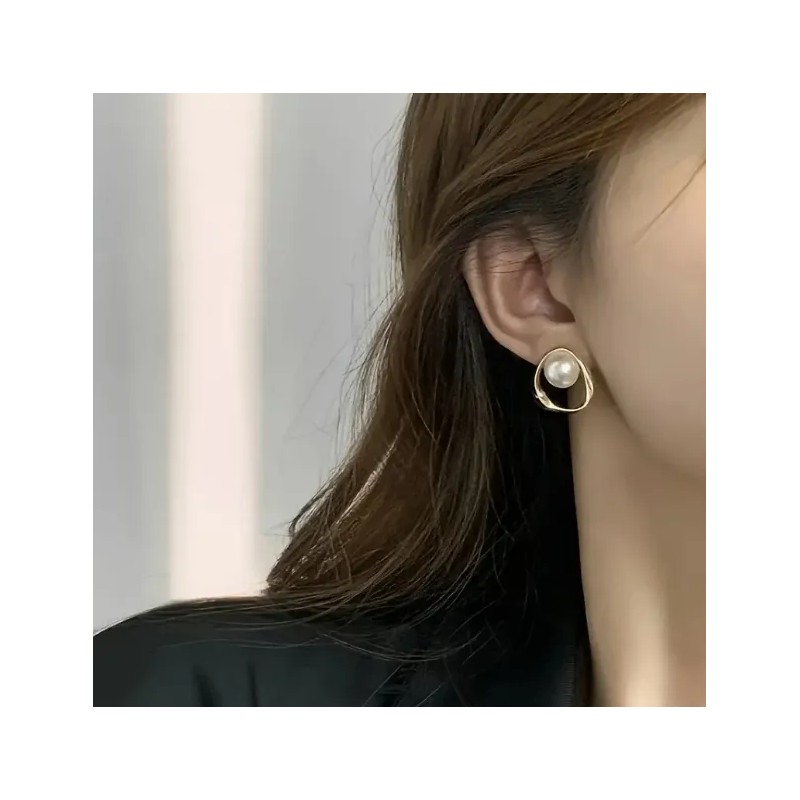 2 Par Elegante Estilo Vintage Pendientes De Perlas