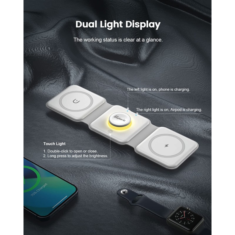 CYBORIS Charger, Wireless Charger 3 in 1 Inductive Charging Station