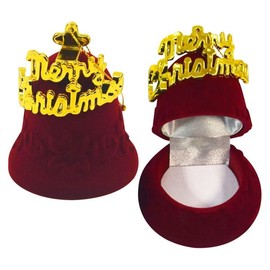 Christmas Jewelry Gifts Boxes For Jewelry Display Earrings Ring Necklace, Small Necklace Gift Box Red Velvet Necklace Box for Jewellery Packaging Necklace Box Gift Bulk Necklace Box Gift (Red Bell)