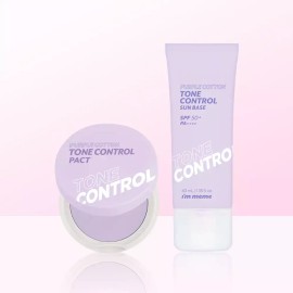 I'm Meme 아임미미 퍼플 선베이스 코튼 톤 컨트롤 + 파우더 팩트 2종 세트 I'm Mimi Purple Sun Base Cotton Tone Control + Powder Pact 2-Piece Set