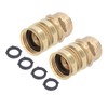 2Pairs 3/4in Brass Hose Adapter 2 Way Hose Adapter Durable
