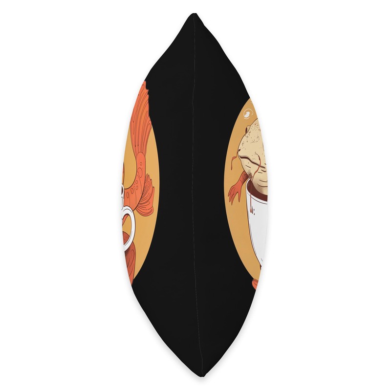 Kuhli Loach Drinking Coffee Throw Pillow