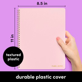 PAPERAGE Undated Daily Planner & To Do List Notepad (Blush), 8.5 in x 11 in, Spiral Bound Planner Notebook for Work, School or Home, 104 Lined Pages With Date Tracker for Plans & Notes