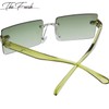 The Fresh Minimalist Small Rectangular Sunglasses Clear Eyewear Trendy Rimless