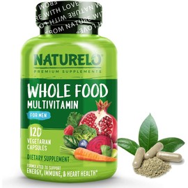 NATURELO Whole Food Multivitamin for Men | 120 Capsules | 1 Month