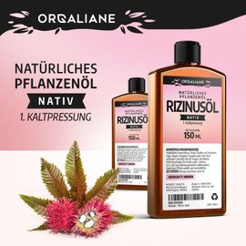Rizinusöl 900 ml - 100% nativ - kalt gepresst - Ricinus Communis - Orgaliane