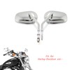 8mm Tapered Motorcycle Teardrop Rearview Short Stem Side Mirrors Replacement