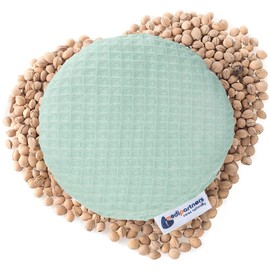 Medi Partners Cherry Stone Cushion Heat Pillow for Babies 180g Round 15cm Eco Natural 100% Cotton Heat and Cold Therapy Massage Therapy (Mint)