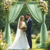 FANPROMS Sage Green Sheer Backdrop Curtains 5x10ft 2 Panels Chiffon