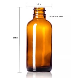 Unbranded BULK: 2oz Amber Glass Boston Round Bottle, 120/CS