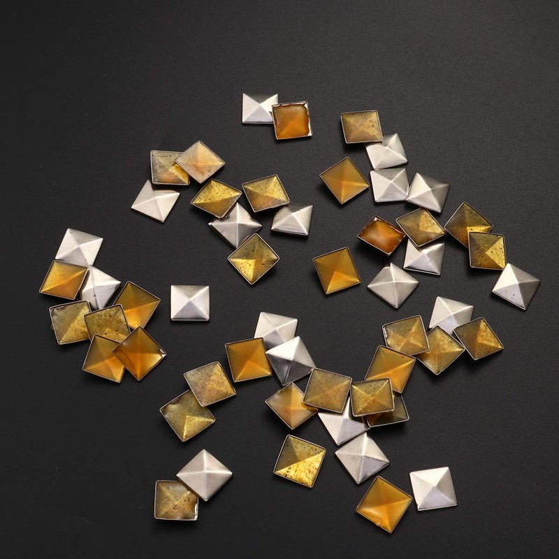 100 Pcs Silver Flat Back Rivet Studs for Gluing Bags,