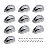 HARMAC HOUSE Chrome Cabinet Cup Handles 10 Pack Chrome Shell
