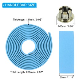 PATIKIL Bike Handlebar Tape, 2 Pack EVA Handle Grip Wraps Non-Slip Bicycle Bar Tape with Silver End Plugs for Racing Bicycles Road Bicycle, Sky Blue