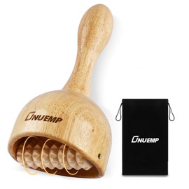 ONUEMP Wooden Therapy Cup with Roller, Wood Therapy Massage Tools, Maderoterapia Kit Colombiana, Fascia Roller for Body Shaping, Lymphatic Drainage, Cellulite Remover, Muscle Relief
