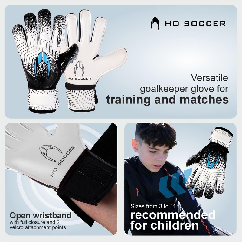 HO Soccer Force Green Unisex Adult Goalkeeper Gloves, White/Black, 10.5
