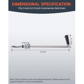 Phivan Twist Drain Handle for Commercial Sink, Twist Waste Valve Handle Assembly, Stainless Steel Twist Handle for 3 & 3.5 Inch Drains, Controls Drain Stopper, Replaces Old Handles