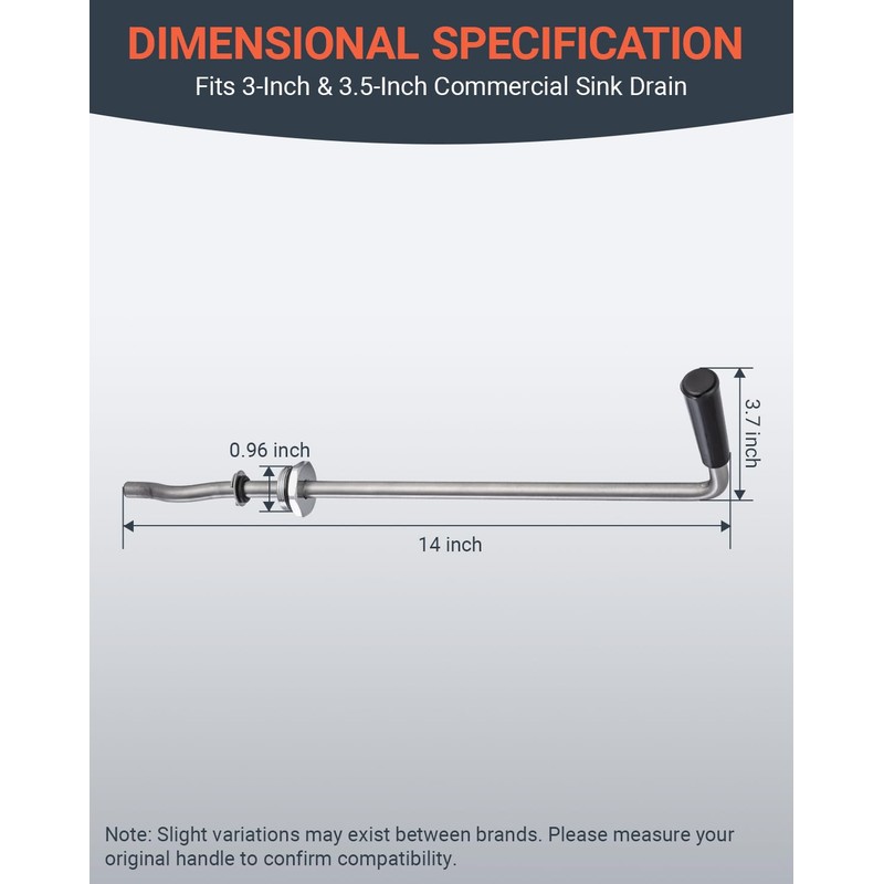 Phivan Twist Drain Handle for Commercial Sink, Twist Waste Valve