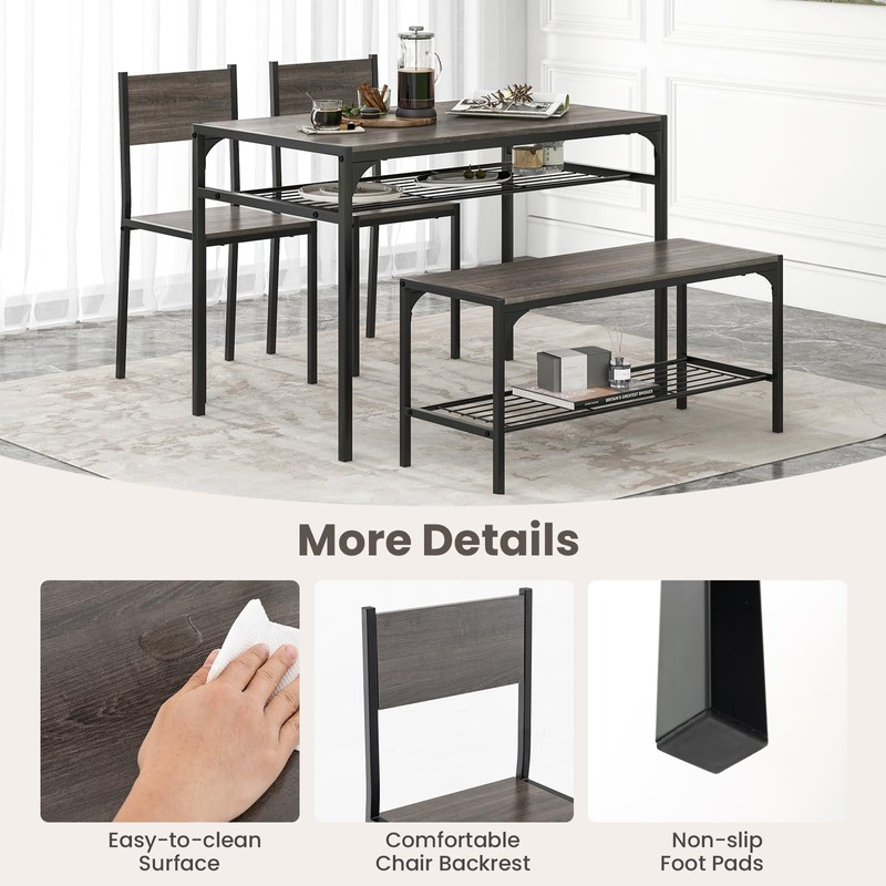 Giantex Dining Table Set for 4, Kitchen Table with Chairs