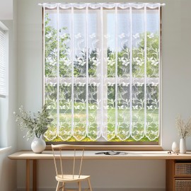 Heveer Kitchen Curtains Short Curtain Rod Pocket Cafe Curtains Small Window Curtain for Small Windows Bathroom Bedroom 1 Piece 120 * 150cm