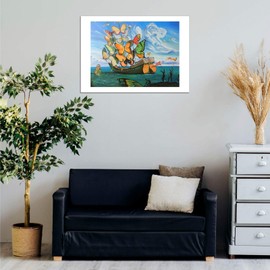 Spiffing Prints Salvador Dali - Butterfly Sails - Small - Semi Gloss - Framed